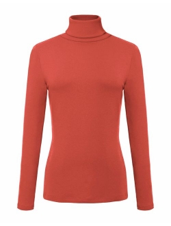 Women's Solid Turtleneck Long Sleeve Sweatshirt