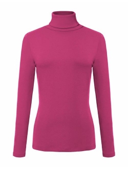 Women's Solid Turtleneck Long Sleeve Sweatshirt