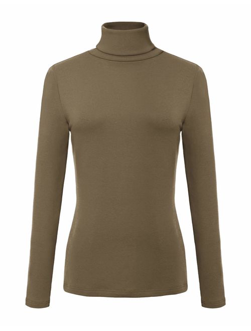 Urban CoCo Women's Solid Turtleneck Long Sleeve Sweatshirt