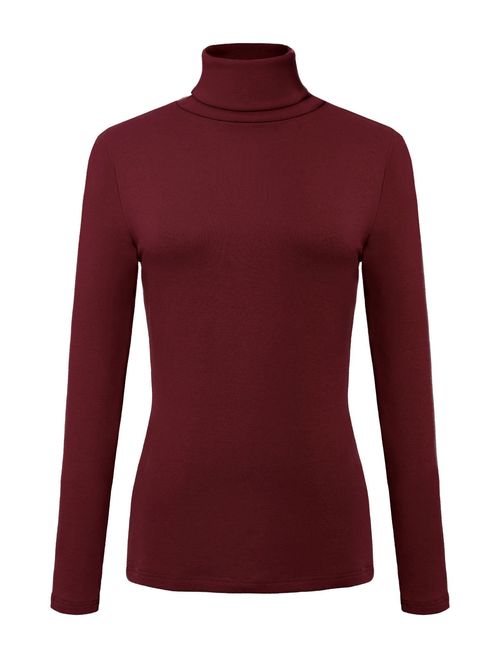 Urban CoCo Women's Solid Turtleneck Long Sleeve Sweatshirt