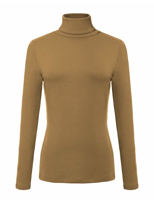 Urban CoCo Women's Solid Turtleneck Long Sleeve Sweatshirt