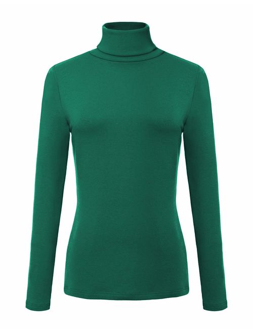 Urban CoCo Women's Solid Turtleneck Long Sleeve Sweatshirt