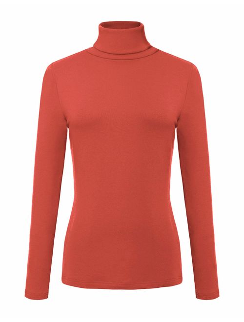 Urban CoCo Women's Solid Turtleneck Long Sleeve Sweatshirt