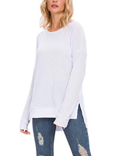 levaca Women's Casual Long Sleeve Shirts Sweaters Tunic Tops for Leggings