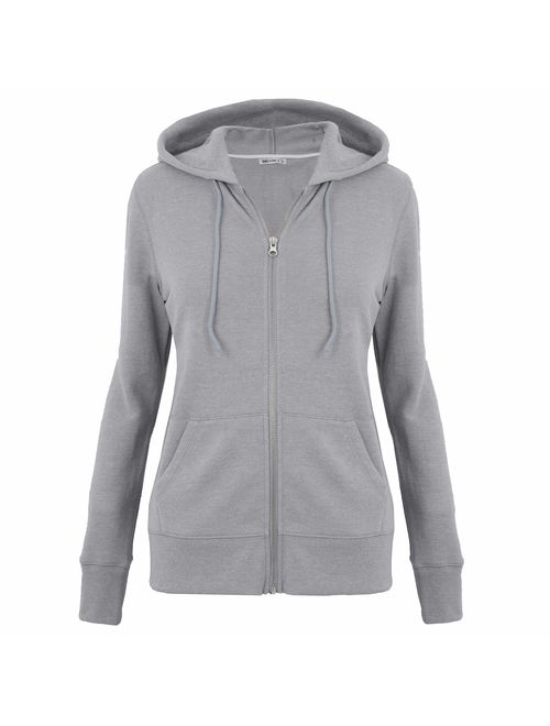 DELIGHT Women's French Terry Regular Fit Zip up Hoodie