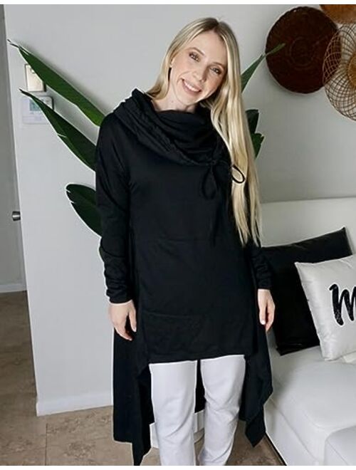 Zeagoo Women Pullover Hoodies Sweatshirt Long Sleeve High Low Sweater Oversize Top with Pocket