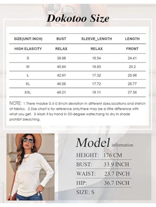 Dokotoo Women's Off The Shoulder Batwing Long Sleeve Sweatshirt Casual Loose Pullover Tops