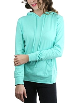 ToBeInStyle Women's Thin Fabric Long Sleeve Kangaroo Pocket Zip Up Hoodie