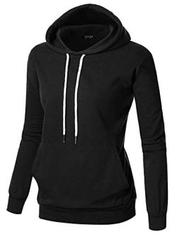 GIVON Womens Comfortable Long Sleeve Lightweight Pullover Hoodie with Kanga Pocket(XS~4XL)