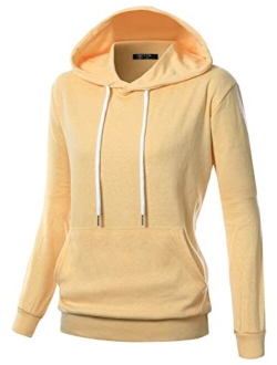 GIVON Womens Comfortable Long Sleeve Lightweight Pullover Hoodie with Kanga Pocket(XS~4XL)