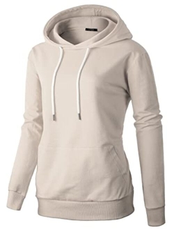 GIVON Womens Comfortable Long Sleeve Lightweight Pullover Hoodie with Kanga Pocket(XS~4XL)