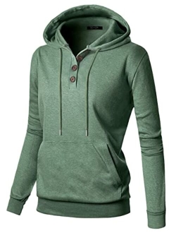 GIVON Womens Comfortable Long Sleeve Lightweight Pullover Hoodie with Kanga Pocket(XS~4XL)