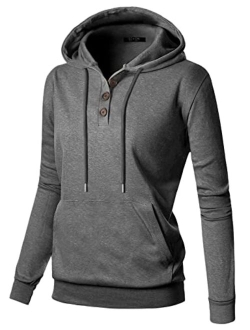 GIVON Womens Comfortable Long Sleeve Lightweight Pullover Hoodie with Kanga Pocket(XS~4XL)