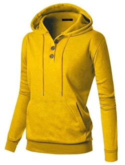 GIVON Womens Comfortable Long Sleeve Lightweight Pullover Hoodie with Kanga Pocket(XS~4XL)