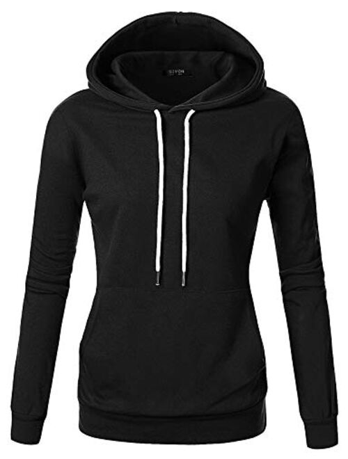 GIVON Womens Comfortable Long Sleeve Lightweight Pullover Hoodie with Kanga Pocket(XS~4XL)