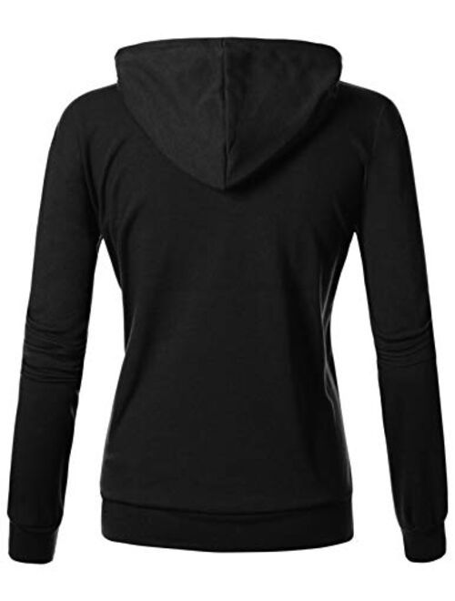 GIVON Womens Comfortable Long Sleeve Lightweight Pullover Hoodie with Kanga Pocket(XS~4XL)