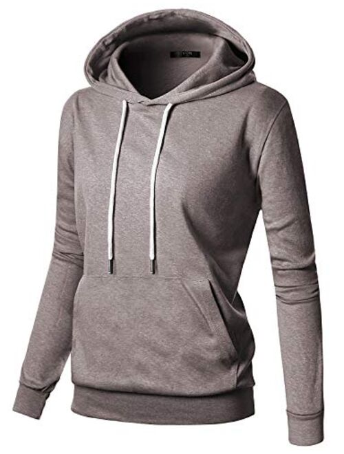 GIVON Womens Comfortable Long Sleeve Lightweight Pullover Hoodie with Kanga Pocket(XS~4XL)