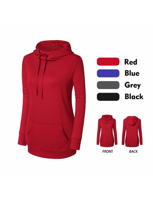 Bulotus Womens Hoodies Pullover, Long Sleeve Cowl Neck Lightweight Sweatshirts