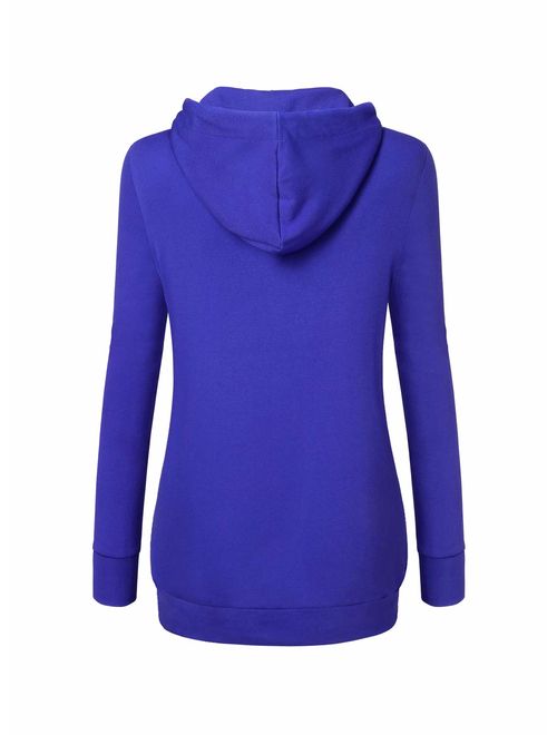 Bulotus Womens Hoodies Pullover, Long Sleeve Cowl Neck Lightweight Sweatshirts