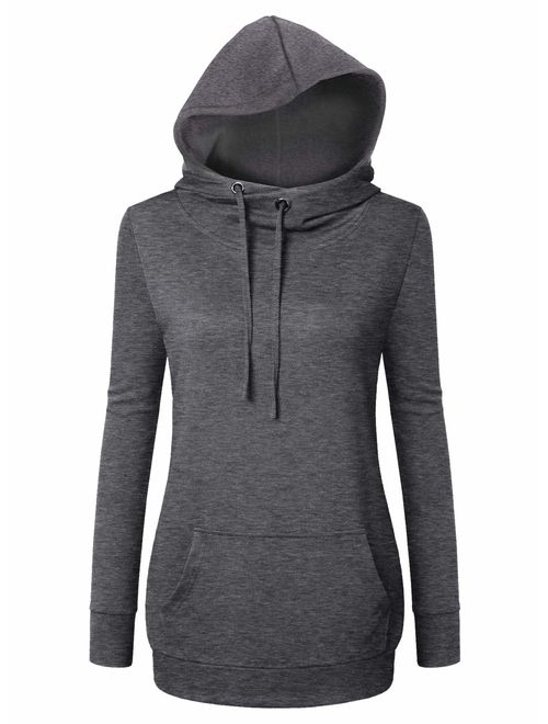 Bulotus Womens Hoodies Pullover, Long Sleeve Cowl Neck Lightweight Sweatshirts