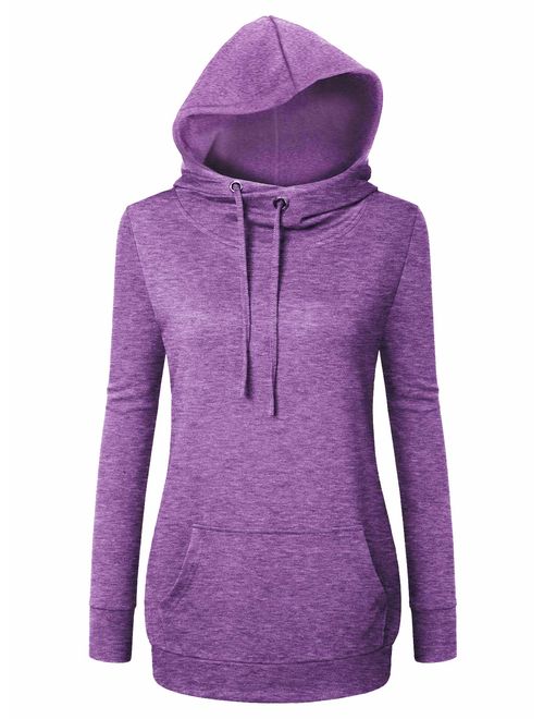 Bulotus Womens Hoodies Pullover, Long Sleeve Cowl Neck Lightweight Sweatshirts