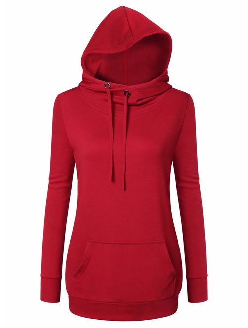 Bulotus Womens Hoodies Pullover, Long Sleeve Cowl Neck Lightweight Sweatshirts