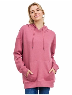 esstive Women's Ultra Soft Fleece Oversized Midweight Casual Solid Pullover Hoodie Sweatshirt