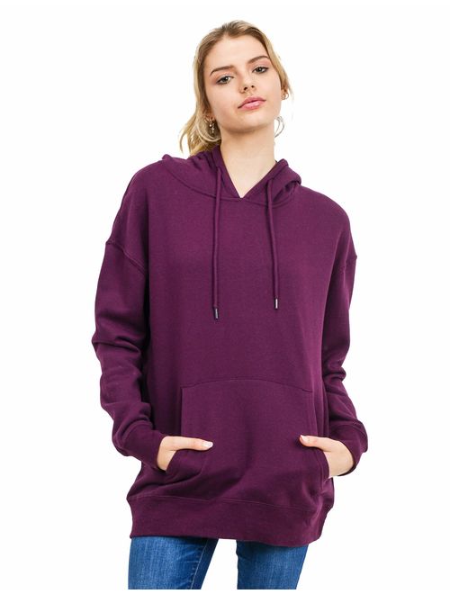 esstive Women's Ultra Soft Fleece Oversized Midweight Casual Solid Pullover Hoodie Sweatshirt