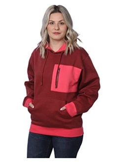 Beverly Rock Women's Plus Size Active Fleece Pullover Hooded Sweatshirt