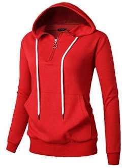 GIVON Womens Comfortable Long Sleeve Lightweight Zip-up Hoodie with Kanga Pocket(XS~4XL)