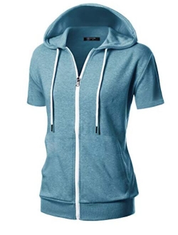 GIVON Womens Comfortable Long Sleeve Lightweight Zip-up Hoodie with Kanga Pocket(XS~4XL)