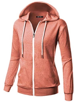 GIVON Womens Comfortable Long Sleeve Lightweight Zip-up Hoodie with Kanga Pocket(XS~4XL)