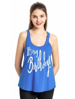 PINJIA Womens Cotton Short Sleeve Cute Birthday Girl Tshirts Top Tees(MXT01)