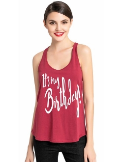 PINJIA Womens Cotton Short Sleeve Cute Birthday Girl Tshirts Top Tees(MXT01)