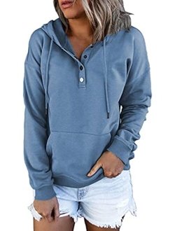 GOLDPKF Striped Color Block Hoodies for Womens Long Sleeve Pullover Sweatshirts