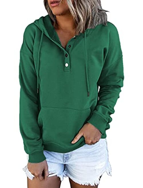 GOLDPKF Striped Color Block Hoodies for Womens Long Sleeve Pullover Sweatshirts