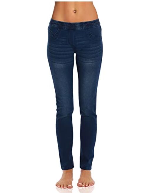 Just Love Denim Jeggings for Women with Pockets Comfortable Stretch Jeans Leggings