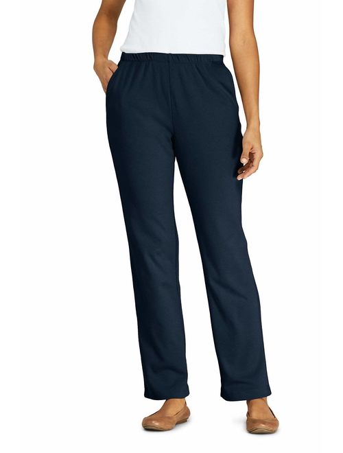 Lands' End Women's Sport Knit High Rise Elastic Waist Pull On Pants