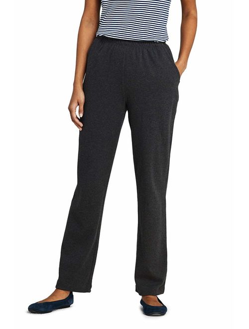 Lands' End Women's Sport Knit High Rise Elastic Waist Pull On Pants