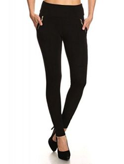 ShoSho Womens Skinny Pants Slim Fit Trousers with Pockets and Zippers Treggings Dressy Bottoms