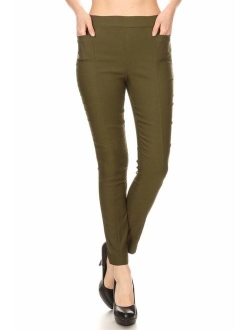 ShoSho Womens Skinny Pants Slim Fit Trousers with Pockets and Zippers Treggings Dressy Bottoms