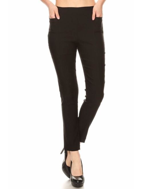 ShoSho Womens Skinny Pants Slim Fit Trousers with Pockets and Zippers Treggings Dressy Bottoms