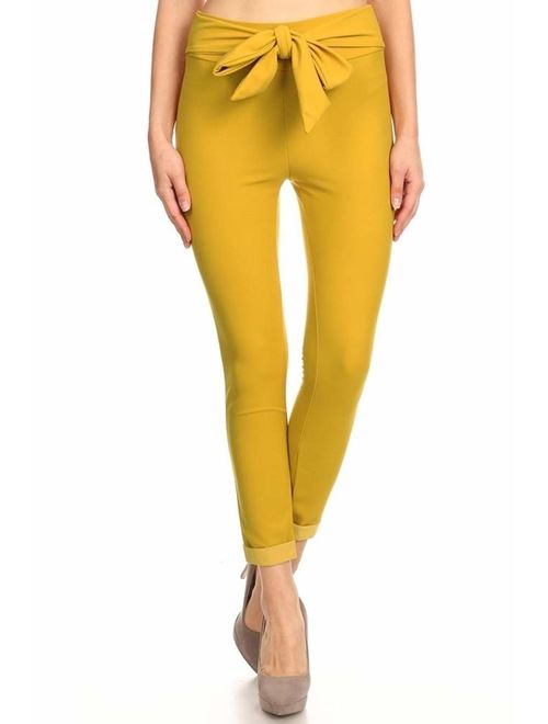 ShoSho Womens Skinny Pants Slim Fit Trousers with Pockets and Zippers Treggings Dressy Bottoms