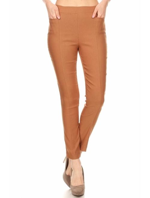 ShoSho Womens Skinny Pants Slim Fit Trousers with Pockets and Zippers Treggings Dressy Bottoms