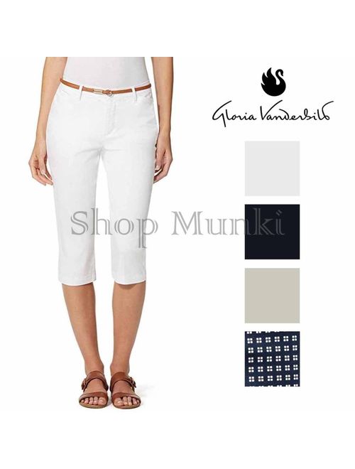 Gloria Vanderbilt Ladies' Anita Belted Capri Casual Summer Pants