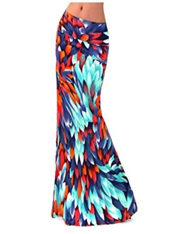 Novia's Choice Novias Women Multicolored Print High Waist Maxi Skirt Long Skirt