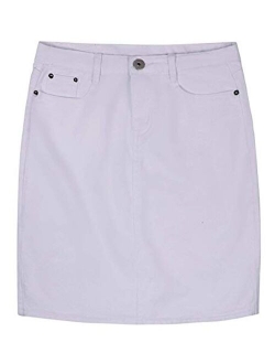 Women's Basic Five-Pocket Rugged Wear Denim Skirt with Slit