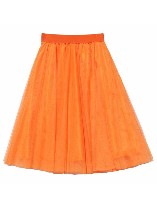 Women's A Line Knee Length Tutu Tulle Prom Party Dance Skirt