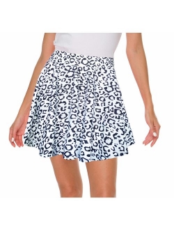 Sinono Basic Stretchy Solid Flared Casual Mini Pleated Skater Skirt