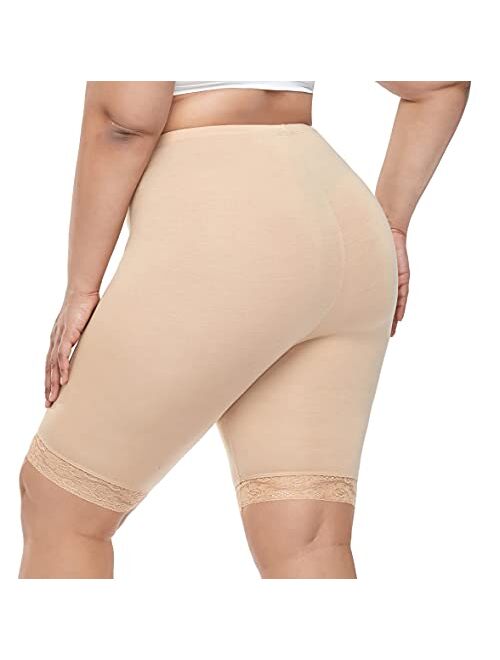 Cheapestbuy Women's Plus Size Ultra Soft Short Leggings Pants Lightweight Breathable Mid Thigh Stretchy Shorts